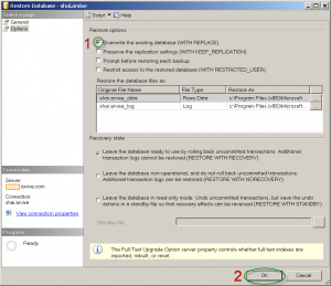 How to restore an MSSQL .bak database using Microsoft SQL Server 2008 Management Studio Express