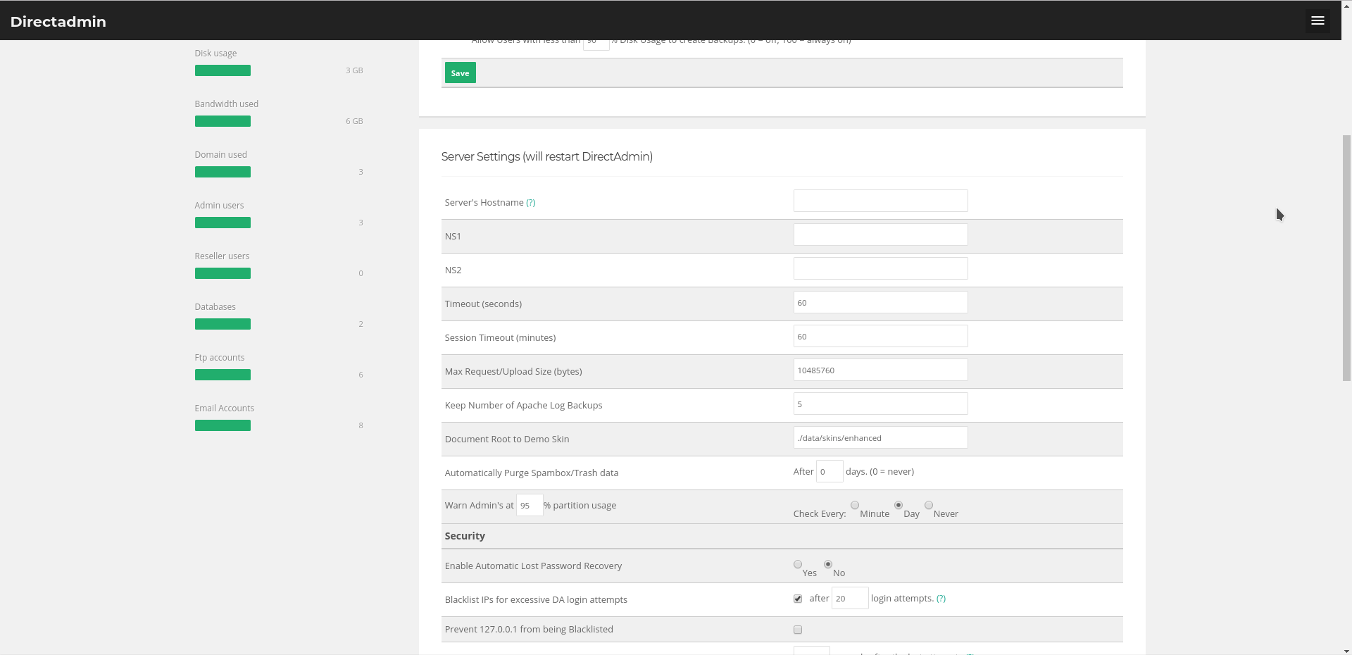 1588147625 Hostname And The Servername You Have Set In Directadmin Do