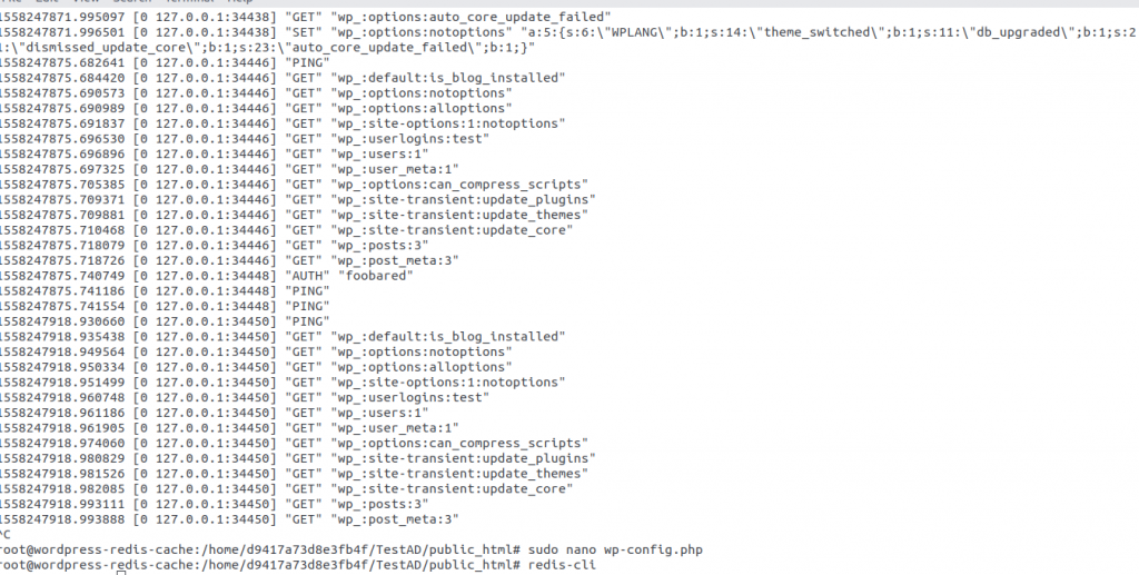 Wordpress Redis Object Cache Monitor Logs