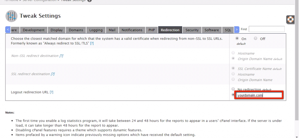 How To Change Cpanel Logout Url