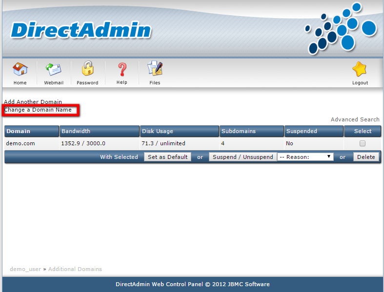 Domain Setup In Directadmin