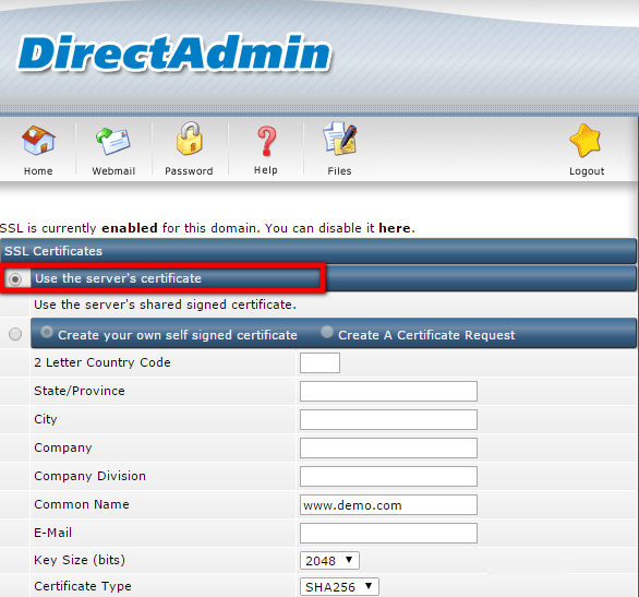 Install Ssl Certificate In Direct Admin