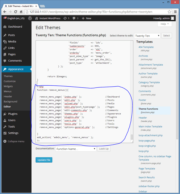 How To Remove Tabs From The Wordpress Administrator Dashboard