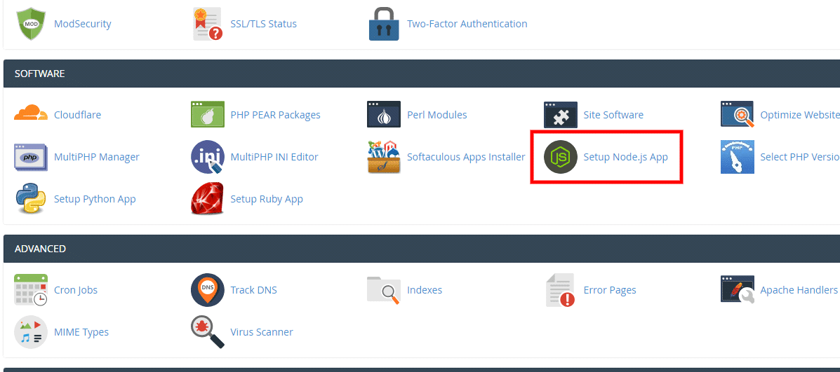 Manage Nodejs Through Cpanel