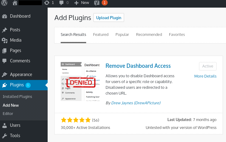 Remove Dashboard Access In Wordpress