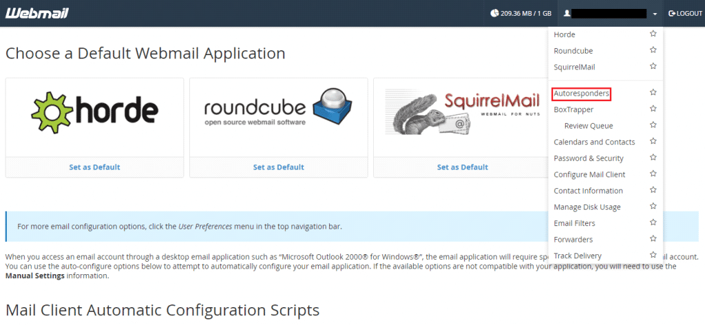 Setup Autoresponder In Cpanel Webmail