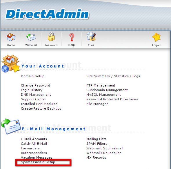 Spamassassin Setup In Directadmin