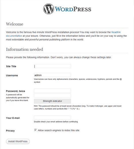 Install Wordpress Over Ssh