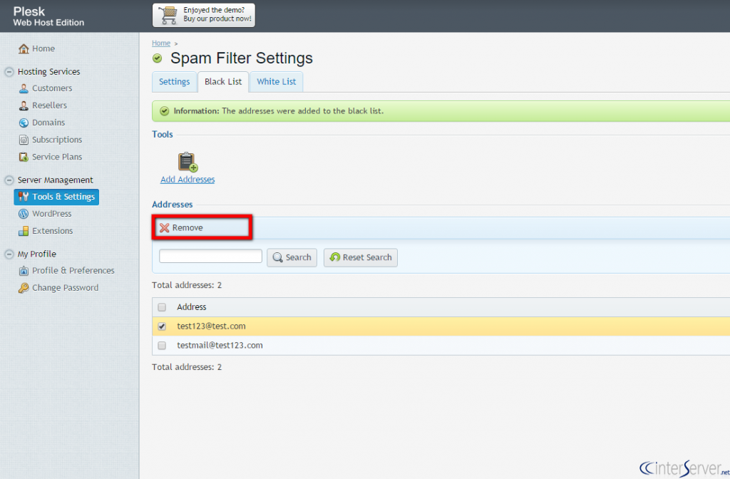 Spam Filter Settings In Plesk