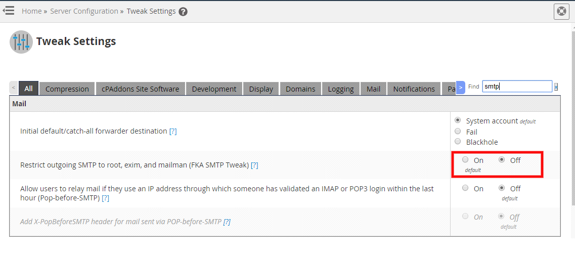 Fix SMTP Error