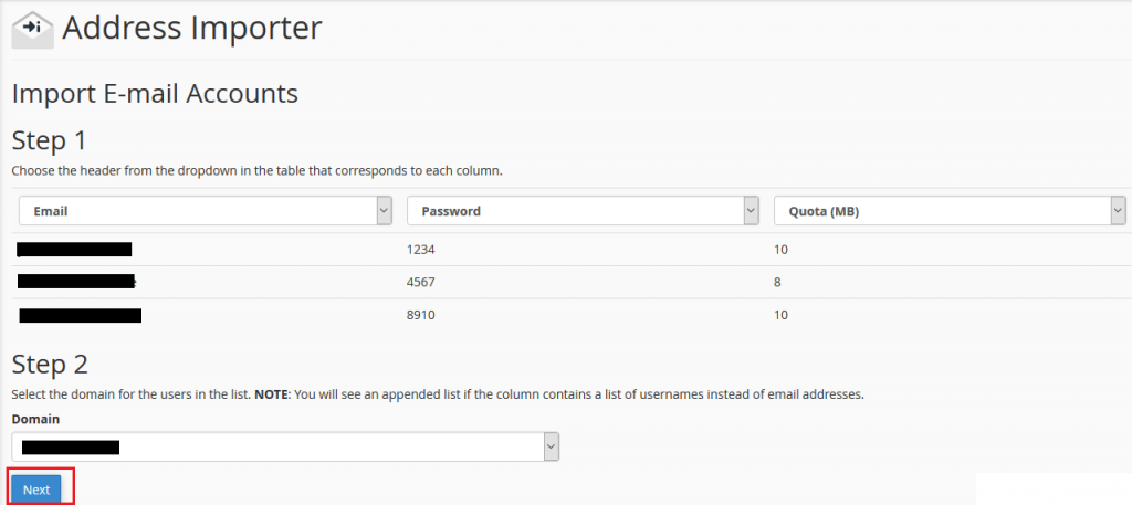 Import Email Accounts