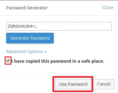 Reset cPanel password