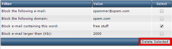 SPAM Filters in DirectAdmin