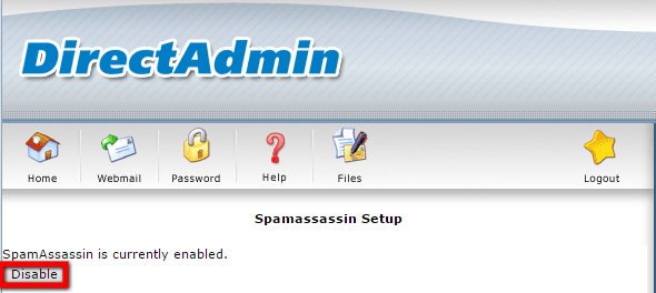 SpamAssassin Setup in DirectAdmin