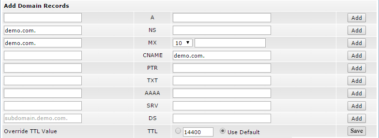 DNS Management in DirectAdmin