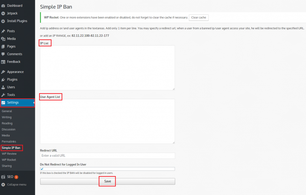 Restrict IP address