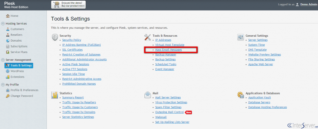 Mass Email Messages in Plesk