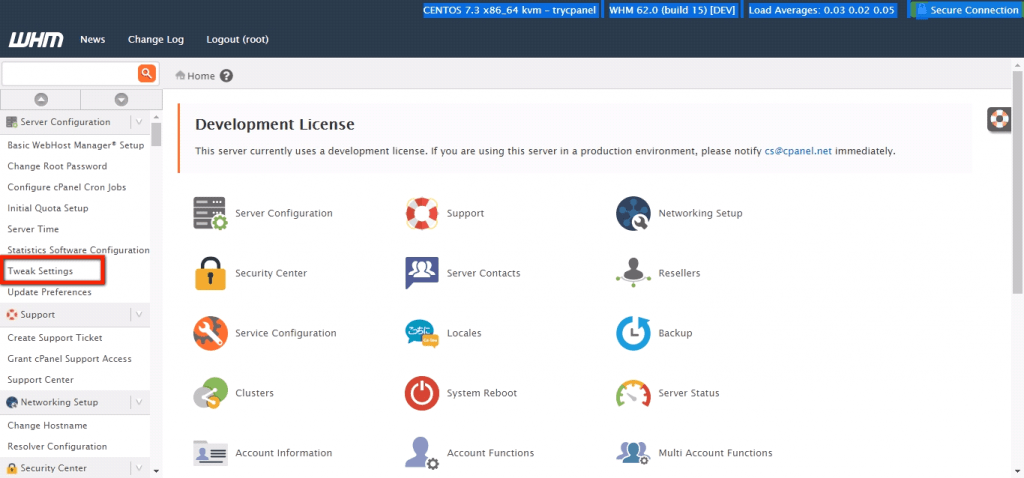 How to change cPanel logout URL